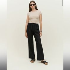 Bought Them Last Year, Gently Worn (There’s Some Wear On The Strings). Other Than That They Are In Great Condition! Linen Pant, Linen Pants, Pant Jumpsuit, Wide Leg, Pants For Women, Pants, Women Shopping, How To Wear, Black