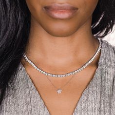 Gorgeous year-round, but REALLY good when you’re gearing up for NYE. Elegant Cubic Zirconia Necklace With Star Charm, Dainty Star-shaped Cubic Zirconia Necklace, Dainty Cubic Zirconia Star Necklace, Diamond White Star Jewelry, Star-shaped Diamond White Necklace With Single Cut Diamonds, Star-shaped Sparkling Cubic Zirconia Necklaces, Diamond Star Charm Necklace, Fine Jewelry Cubic Zirconia Star Necklace, Dazzling Star-shaped White Gold Necklace