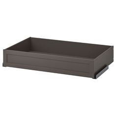 a gray tray with two drawers on the bottom and one drawer in the middle, is shown