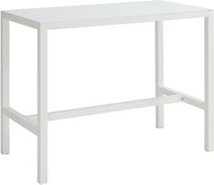 a white table with two legs on it