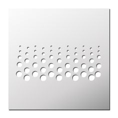 a metal surface with holes in the middle and several circles on each side, as well as