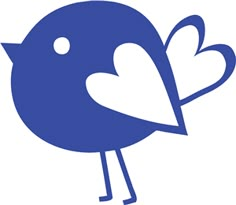 a blue bird with hearts in its beak