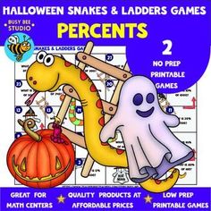 halloween snakes and ladders games for kids