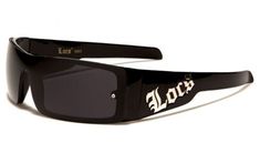 These gangster style LOCS sunglasses offer   UV 400 protection, wrap around style black  plastic frames and dark polycarbonate lenses. Have big silver LOCS logo on both side of the legs and molded nose pads at the nose area. Perfect for any type of outdoor activities. Free shipping in the United States. Silver Locs, Style Locs, Locs Sunglasses, Gangster Style, Van Nuys, The Nose, Black Plastic, Locs, Wrap Around