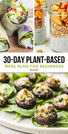 the cover of 30 - day plant - based meal plan for beginners is shown