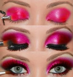 Oh Yeah Rosa Make-up, Drag Make-up, Punk Makeup, Pink Eyeshadow, Pink Makeup, Pink Eyes, Eye Make, Love Makeup, Pretty Makeup