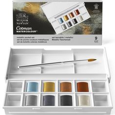 the watercolor set is in its box