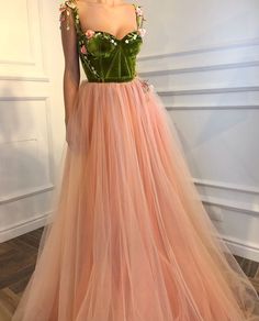 Prom Dress Tulle, A Line Prom Dress, Prom Dresses Sleeveless, Unique Prom Dresses, Dress Tulle, A Line Prom Dresses, Beauty Dress, Green Prom Dress, Dresses Elegant