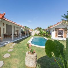 a house with a pool in the yard