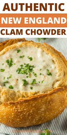 New England Clam Chowder in a Bread Bowl Seafood Clam Chowder, Best New England Clam Chowder, Clam Chowder New England, Best Clam Chowder Recipe, Cream Potatoes, Clam Chowder Soup, Fresh Clams, Clam Chowder Recipe, New England Clam Chowder