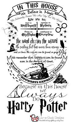 harry potter's hogwarts poster is shown in black and white, with the words