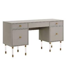 an image of a desk with two drawers on each side and one drawer at the top