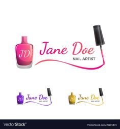 the logo for jane doe nail artist