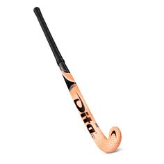 an orange and black hockey stick with the word oh on it's side, in front of a white background