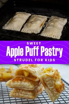 Sweet apple puff pastry strudel for kids, featuring a flaky, golden crust filled with a cinnamon-spiced apple mixture. This easy-to-make treat is lightly glazed for added sweetness, making it a fun and delicious dessert or snack perfect for little ones to enjoy. Apple Strudel Recipe Puff Pastry, Strudels Recipe, Puff Pastry Strudel, Cinnamon Twist, Apple Puff Pastry, Cinnamon Twists, Drink Inspiration, Sweet Treats Desserts, Autumn Recipes