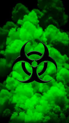 a green and black biohazard background