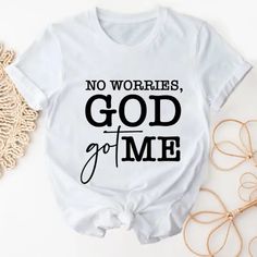 Short Sleeve Crew Neck Casual Top For Summer & Spring, Women's Clothing Christian Shirt Designs, Christian Wishes, Wood Crosses Diy, Crosses Diy, God Got Me, Faith Shirts, Faith Apparel, Christian Shirts Designs, Faith Clothing