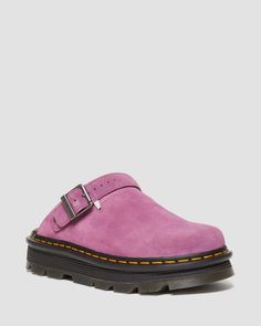 Shop Zebzag Suede Casual Slingback Platform Mules in Muted Purple at Dr. Martens. Free delivery on orders over $50 Purple Dr Martens, Pink Dr Martens, Muted Purple, Platform Mules, Goodyear Welt, Us Man, Classic Leather, Mule, Over 50