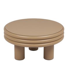 two round stools sitting on top of each other in front of a white background