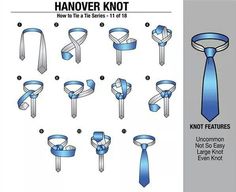 Hanover knot Balthus Knot, How To Tie A Necktie, Eldredge Knot, Four In Hand Knot, Full Windsor Knot, Simpul Dasi, Half Windsor, Bow Tie Knot, Tie A Necktie