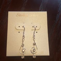 Sterling Silver Treble Clef Earrings With 3 Rhinestones On Each -Treble Clef Is 1 Inch Tall -With Earrings, 1.5 Inches Treble Clef Earrings, Kohls Jewelry, Real Diamond Earrings, Blue Stud Earrings, Sapphire And Diamond Earrings, Treble Clef, Star Earrings Stud, Heart Drop Earrings, Small Earrings Studs