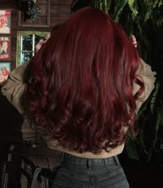 Red Hair Styles, Red Hair Color Ideas, Wine Red Hair, Wine Hair, Cherry Hair, Dark Red Hair, Long Red Hair