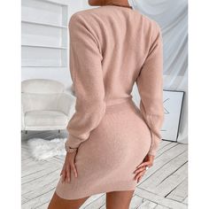 Women Crew Neck Sweater Dress Size information: Bat Sleeves, Woolen Dresses, Striped Two Piece, Mini Sweater, Bat Sleeve, Sweater Dresses, Birthday Party Dress, Mini Sweater Dress, Fashion Wear