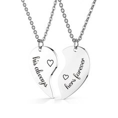 PRICES MAY VARY. 💕RAMESONL Stainless Steel Necklace him and her Couples Necklace Set💕 

Features:
Materila: The Materials is 316 L Stainless Steel,high polished finish,strong chains.Adjustable,fits for most people.
Wonderful for many occasions including Valentine's, birthday, wedding,engagement,anniversary,Christmas,mother's and party.
Perfect Jewelry Gifts:BFF friendship necklace gift is best friendship,best friends necklace for 2 girls,heart bff necklace for 2,stainless steel best friend nec Necklace For Couples, 2 Bff, Birthday Gifts For Couples, Best Friends Necklace, Relationship Anniversary, Couples Necklace, Long Distance Friendship Gifts, Couple Heart, Warrior Necklace