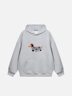 Aelfric Eden Cartoon Dog Hoodie Dog Embroidery, Top Streetwear Brands, Aelfric Eden, Trendy Hoodies, Crochet Set, Clothing Details, Top Streetwear, Cute Sweatshirts, Hoodie Material