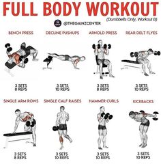 Full Body Workout Dumbbells, Full Body Workout Challenge, Full Body Dumbbell, Full Body Weight Workout, Full Body Workout Plan, Body Workout Routine, Full Body Dumbbell Workout, Dumbbell Workouts, Dumbbell Exercises