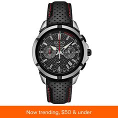 in stock Leather Chronograph Watch With Analog Display, Timeless Black Automatic Chronograph Watch, Luxury Black Watches, Luxury Black Chronograph Watch With Tachymeter, Luxury Black Automatic Watch, Business Leather Chronograph Watch, Business Leather Chronograph Watch With Round Dial, Leather Chronograph Watch For Business, Leather Chronograph Watch With Round Dial For Business