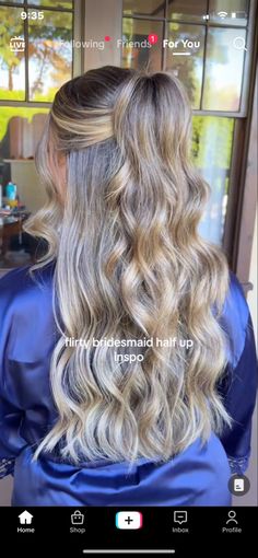 Volume Half Up Half Down Wedding Hair, Half Up Half Down Wedding Hair High Pony, Hairstyles For Long Hair Formal Event, Half Up Half Down Flip, Flipped Half Up Half Down, Have Up Have Down, Half Up Ponytail Hairstyles Wedding, Braidmaids Hairstyles Medium Hair, Classy Half Up Half Down Hair Wedding