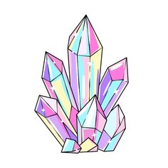 a drawing of a crystal cluster on a white background