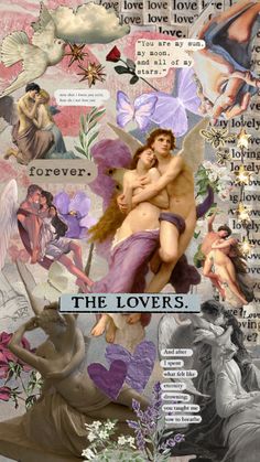 the lovers collage with images of people and animals, including two men hugging each other