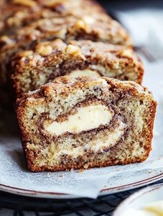 slices of cinnamon swirl bread on a plate