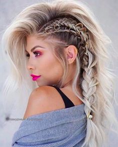 Hot Head, Side Braid Hairstyles, Viking Hair, Pinterest Hair, Penteado Cabelo Curto, Side Braid, Wedding Hairstyles For Long Hair, Party Hairstyles, Long Curly Hair