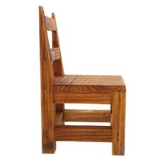 a wooden chair that is made out of wood