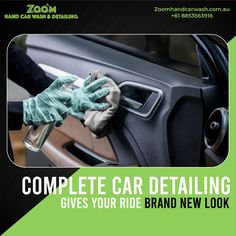 a car detailing ad with the words complete car detailing gives your ride brand new look