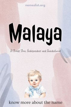 an image of a baby with the words malaysia on it's back ground, and in