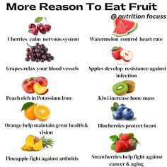 Fruits are the best form of cure by adding more to diet we can lead a healthier life... Foods To Reduce Cholesterol, Juicing For Health, Healthy Food List, Healthy Food Motivation, Herbs For Health