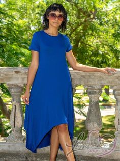 Women's Short Sleeve Low & High Dress Low High Dress, High Low Dress, Royal Blue, Casual Dress, Short Sleeve Dresses, Dresses With Sleeves, Womens Shorts, Dresses, Blue