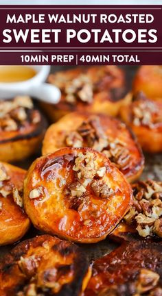 maple walnut roasted sweet potatoes are the perfect appetizer for any fall meal or dessert