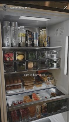 an open refrigerator filled with lots of food