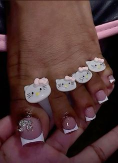 Acrylic Toenails, Hello Kitty Nail, Kitty Nail, Toe Separator, Simple Gel Nails