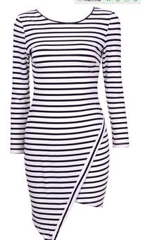 Long Sleeve Striped Dress, Evening Mini Dresses, Striped Bodycon Dress, Black Striped Dress, Women Bodycon Dress, White Long Sleeve Dress, Long Bodycon Dress, Closet Essentials, Striped Mini Dress