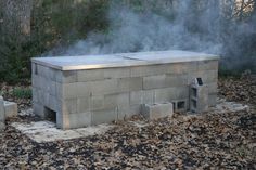 Brick Smoker, Backyard Bbq Pit, Cinder Block Fire Pit, Bbq Pit Smoker, Iron Fire Pit, Brick Bbq, Outdoor Cooker, Fire Pit Materials, Fire Pit Cooking