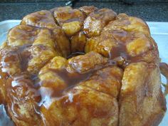 there is a bundt cake that has been drizzled with icing