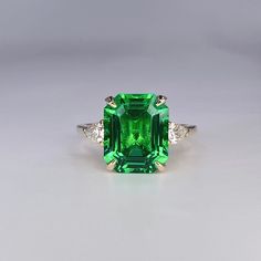 🐣. Offer Xtras! Emerald Cut 3 Stone Emerald Green Engagement Ring in 14k Solid Gold | Simple Emerald Ladies Ring | Unique May Birthstone Jewelry | #8142 for $775.00 #MayBirthstoneRing #PromiseRing #EngagementRing #ThreeStoneRing #EmeraldCut #BlackFridaySale #WeddingGift #14kSolidGold #EmeraldRing #AnniversaryGift Emerald Green Engagement Ring, Green Engagement Ring, Emerald Pendants, Green Engagement Rings, Rings Green, Green Sapphire Engagement, Green Sapphire Engagement Ring, May Birthstone Rings, Green Sapphire Ring