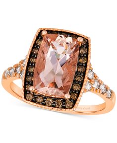 in stock Luxury Yellow Gold Topaz Ring With Morganite, Exquisite Morganite Rose Gold Rings, Levian Chocolate Diamond Jewelry, Le Vian Chocolate Diamond Ring, Levian Chocolate Diamonds Rings Jared The Galleria Of Jewelry, Levian Rings, Peach Morganite, Chocolate Diamonds, Gold Sign