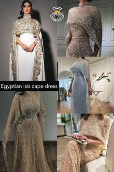 the egyptian style caped dress is very elegant